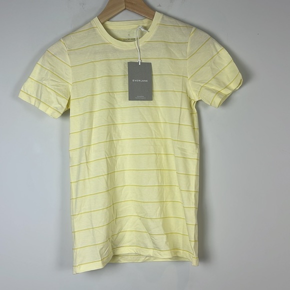 Everlane Organic Cotton Short Sleeve yellow T-Shirt Size Small New - Picture 2 of 8